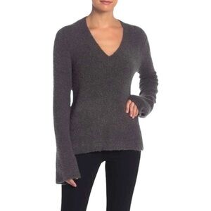 360 Sweater Sweater Size Medium Emory Gray V-Neck Wool Alpaca Blend